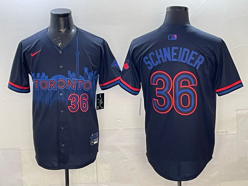 Men 2025 Nike Toronto Blue Jays #36 Schneider Blue Game MLB Jersey 07->toronto blue jays->MLB Jersey